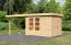 Gartenhaus SET naturbelassen mit Anbauschrank, Anbaudach 280 cm Breite, Grundfläche: 6,05 m²