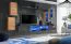 Edle Wohnzimmerwand Volleberg 79, Farbe: Eiche Wotan / Grau - Abmessungen: 150 x 280 x 40 cm (H x B x T), mit LED-Beleuchtung