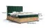 Boxspringbett mit weichen Veloursstoff Pilio 17, Farbe: Schwarz / Eiche Golden Craft - Liegefläche: 140 x 200 cm (B x L)