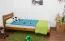 Kinderbett / Jugendbett Kiefer Vollholz massiv Eichefarben A24, inkl. Lattenrost - Abmessung 90 x 200 cm