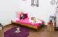 Futonbett / Massivholzbett Kiefer Vollholz massiv Eichefarben A10, inkl. Lattenrost - Abmessung 90 x 200 cm