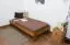 Futonbett / Massivholzbett Kiefer Vollholz massiv Eichefarben A10, inkl. Lattenrost - Abmessung 90 x 200 cm