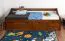 Jugendbett / Funktionsbett Kiefer massiv Vollholz Eichefarben Rustikal 94, inkl. Lattenrost - 90 x 200 cm (B x L)