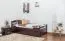 Kinderbett / Jugendbett "Easy Premium Line" K1/2h inkl. 2. Liegeplatz und 2 Abdeckblenden, 90 x 200 cm Buche Vollholz massiv schokobraun lackiert