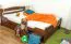 Holzbett Buche 140 x 200 cm Dunkelbraun