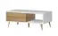 Couchtisch Tuanai 06, Farbe: Eiche / Weiß Hochglanz - 111 x 60 x 43 cm (B x T x H)