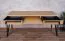 Schreibtisch Kastav 49, Farbe: Eiche / Schwarz, teilmassiv - 79 x 180 x 75 cm (H x B x T)