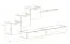 Stylische Wohnwand Balestrand 147, Farbe: Grau - Abmessungen: 150 x 330 x 40 cm (H x B x T), mit genügend Stauraum