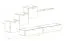 Elegante Wohnwand Balestrand 150, Farbe: Schwarz / Weiß - Abmessungen: 150 x 330 x 40 cm (H x B x T), mit Push-to-open Funktion
