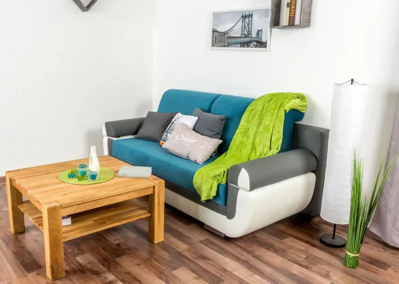 Wohnzimmertisch Eiche Massivholz Farbe: Natur 50x80x80 cm Abbildung