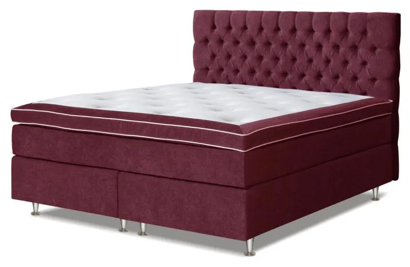 Boxspringbett 120 x 200 cm Rot Abbildung