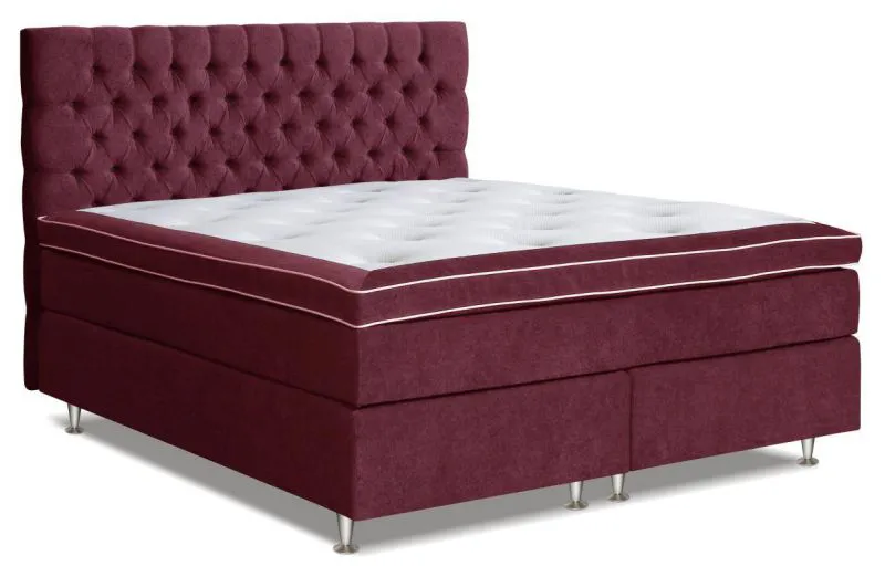 Boxspringbett 140 x 200 cm Rot Abbildung