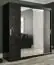 Kleiderschrank mit modernen Marmor Muster Ätna 65, Farbe: Schwarz matt / Schwarzer Marmor - Abmessungen: 200 x 200 x 62 cm (H x B x T), mit genügend Stauraum