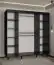 Kleiderschrank mit einer Spiegeltür und zwei Kleiderstangen Jotunheimen 118, Farbe: Schwarz - Abmessungen: 208 x 200,5 x 62 cm (H x B x T)