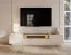 TV-Unterschrank | Farbe: Beige / Eiche Cremona | 2 Drehtüren | inkl. LED-Beleuchtung | 3 Fächer | 203 x 40 x 43 cm | Push-to-open Funktion | TV-Board | 2 Schubladen