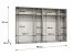 Kleiderschrank / Drehtürenschrank | Farbe: Weiß | 2 Spiegeltüren | 4 Fächer | 4 Kleiderstangen | Soft-Close | Griffe: Schwarz | Maße: 300 x 52 x 202 cm | ABS