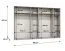 Kleiderschrank | Farbe: Kaschmir | Schlafzimmerschrank mit Spiegel | Soft-Close-Funktion | Griffe: Gold | Maße: 300 x 52 x 202 cm | ABS-Kanten | 4 Fächer | 4 Kleiderstangen