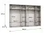 Drehtürenschrank / Kleiderschrank | Farbe: Schwarz | 3 Meter breit | 6-Türig | Griffe: Schwarz | 4 Fächer | Maße: 300 x 52 x 202 cm | 4 Kleiderstangen