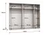 Drehtürenschrank / Kleiderschrank | Farbe: Weiß | 3 Fächer | Soft-Close | Griffe: Kaschmir | Schlafzimmerschrank mit Spiegel | Maße: 250 x 52 x 202 cm | ABS-Kanten