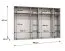 Drehtürenschrank | Farbe: Schwarz | 3 Meter breit | Griffe: Schwarz | Schlafzimmerschrank mit Spiegel | 4 Kleiderstangen | Soft-Close | Maße: 300 x 52 x 202 cm | 4 Fächer