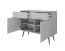 Wohnzimmer - Set C Horsham, 3-teilig, Farbe: Beige, Push-to-open Funktion, Beine: Schwarz, eine schmale Kommode, ein Sideboard, ein Schminktisch, ABS-Kanten