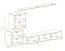 Stylische Wohnwand Balestrand 238, Farbe: Schwarz / Eiche Wotan - Abmessungen: 150 x 250 x 40 cm (H x B x T), mit sieben Fächern