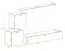 Moderne Wohnwand Kongsvinger 40, Farbe: Grau Hochglanz / Eiche Wotan - Abmessungen: 150 x 250 x 40 cm (H x B x T), mit drei Türen