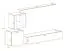 Stylische Wohnwand Balestrand 238, Farbe: Schwarz / Eiche Wotan - Abmessungen: 150 x 250 x 40 cm (H x B x T), mit sieben Fächern
