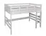 Hochbett 90 x 190 cm | Massivholz: Buche | Weiß Lackiert | umbaubar in Einzelbett | Premium-Qualität | inkl. Rollrost Abbildung