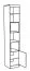 Kinderzimmer - Regal Luis 16, Farbe: Eiche Weiß / Grau - 218 x 40 x 42 cm (H x B x T)