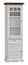 Vitrine Gyronde 14, Türanschlag links, Kiefer massiv Vollholz, Farbe: Weiß / Walnuss - 190 x 60 x 45 cm (H x B x T)