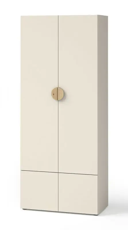 Kleiderschrank mit viel Stauraum Maräne 01, Farbe: Beige / Eiche Artisan - Abmessungen: 194 x 80 x 40 cm (H x B x T)