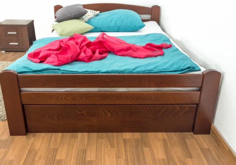Buche Holzbett 140 x 200 cm Dunkelbraun Abbildung