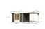 Gartenhaus SET AKTION terragrau mit Anbaudach 2,4 m Breite, Grundfläche: 9m²