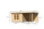 Gartenhaus SET AKTION naturbelassen mit Anbaudach 2,4 m Breite, Rückwand, Grundfläche: 9m²