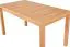 Eichenfarbener Esszimmertisch SMEITA, leicht kombinierbar, Oberfläche laminiert, Tischplattenhöhe 32 mm, Abmessung 80 x 140/180 (B x T)
