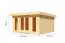 Holz Gartenhaus mit hoher Schneelast 185 kg/m², Inkl. Fußboden, natur, 38 mm, Massivholz-Pultdach, Zylinderschloss, 3,93 × 3,93 m, 2 große Fenster