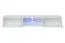 TV-Unterschrank mit blauer LED-Beleuchtung Möllen 17, Farbe: Weiß - Abmessungen: 30 x 180 x 40 cm (H x B x T), mit Push-to-open Funktion