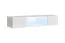 Wohnzimmer Wohnwand Hompland 93, Farbe: Weiß - Abmessungen: 180 x 320 x 40 cm (H x B x T), mit blauer LED-Beleuchtung