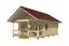 Ferienhaus F18 mit Terrasse, Geländer u. Schlafboden | 44 m² | 70 mm Blockbohlen | Naturbelassen | inkl. Fenster 2 Hand Dreh-Kipp