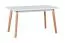 Ausziehbarer Esszimmertisch ESTER in Weiß/Buche, Abmessung 80 x 140/180 (B x T), Tischplattenhöhe von 32 mm, Oberfläche furniert, schöne Maserung