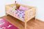 Kinderbett / Juniorbett Kiefer massiv Vollholz natur 96, inkl. Lattenrost - 90 x 160 cm (B x L)