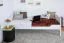 Einzelbett / Gästebett "Easy Premium Line" K1/s Voll, 90 x 200 cm Buche Vollholz massiv weiß lackiert