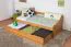 Jugendbett / Funktionsbett Kiefer massiv Vollholz Erlefarben 93, inkl. Lattenrost - 90 x 200 cm (B x L)