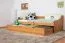 Jugendbett / Funktionsbett Kiefer massiv Vollholz Erlefarben 93, inkl. Lattenrost - 90 x 200 cm (B x L)