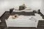 Doppelbett Kiefer massiv Vollholz weiß 81, inkl. Lattenrost - 160 x 200 cm (B x L)