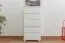 Kommode Kiefer massiv Vollholz weiß lackiert Junco 141 - 123 x 60 x 42 cm (H x B x T)