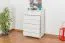 Kommode Kiefer massiv Vollholz weiß lackiert Junco 134 – Abmessung 118 x 80 x 42 cm