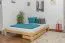 Futonbett / Massivholzbett Kiefer Vollholz massiv natur A10, inkl. Lattenrost - Abmessung 160 x 200 cm