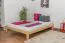 Futonbett / Massivholzbett Kiefer Vollholz massiv natur A10, inkl. Lattenrost - Abmessung 160 x 200 cm